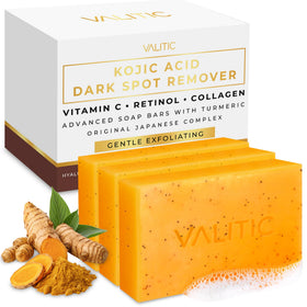 VALITIC Kojic Turmeric-dark-spot-bar-face-body improves skin tone.