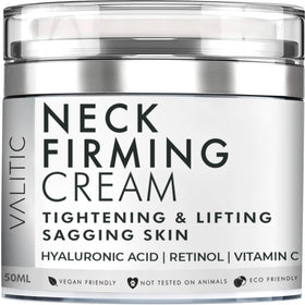 VALITIC Neck Cream bottle pump shown for easy daily application and hydration.