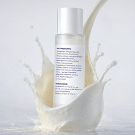 Daily skincare routine step showing toner application.