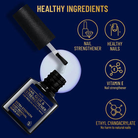 Valitic nail glue keeps nail tips aligned for secure wear.