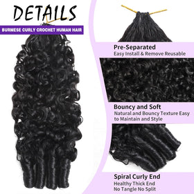 Vallbest Burmese Curly Crochet close-up of soft curls and lightweight strands
