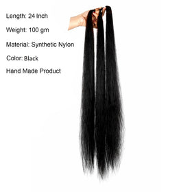 VAMA Bharatanatyam dance hair extension in black for performance looks.