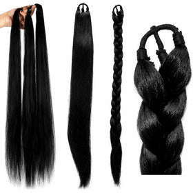 VAMA soft synthetic nylon hair extension in black for everyday wear.