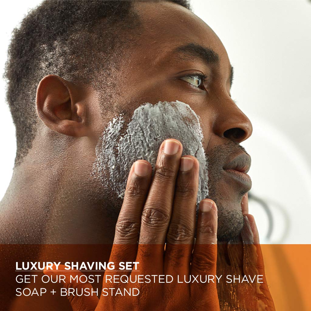Van Der Hagen luxury shave soap provides smooth lubrication during shave