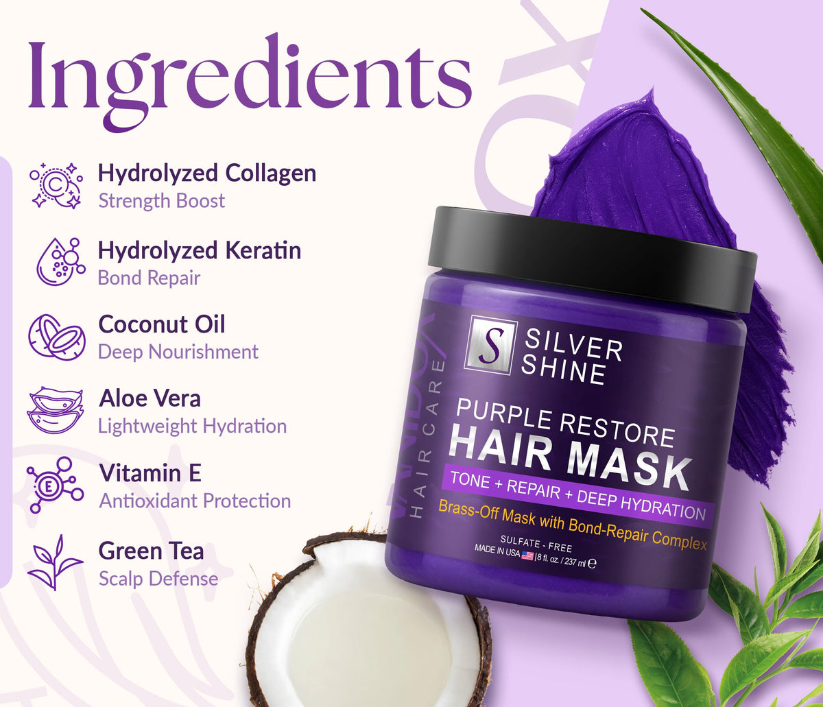 Applied VANIDOX mask on hair for moisture and brighter gray tones