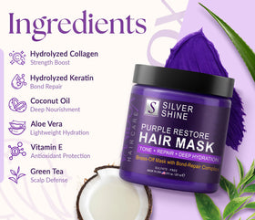 Applied VANIDOX mask on hair for moisture and brighter gray tones