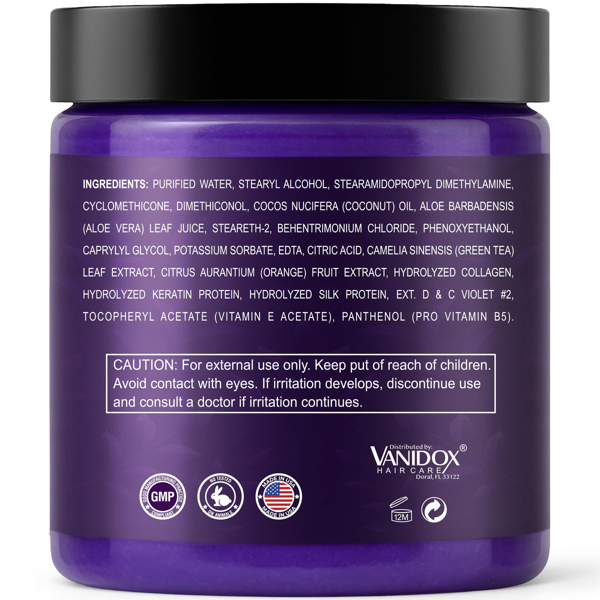 Creamy texture visual of VANIDOX mask for weekly conditioning