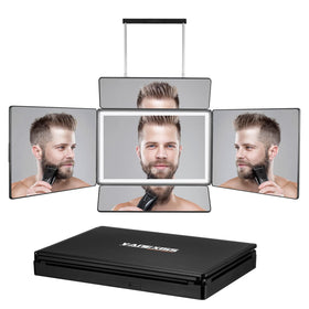 Vanexiss rechargeable 5 way mirror with door light for precise DIY haircuts