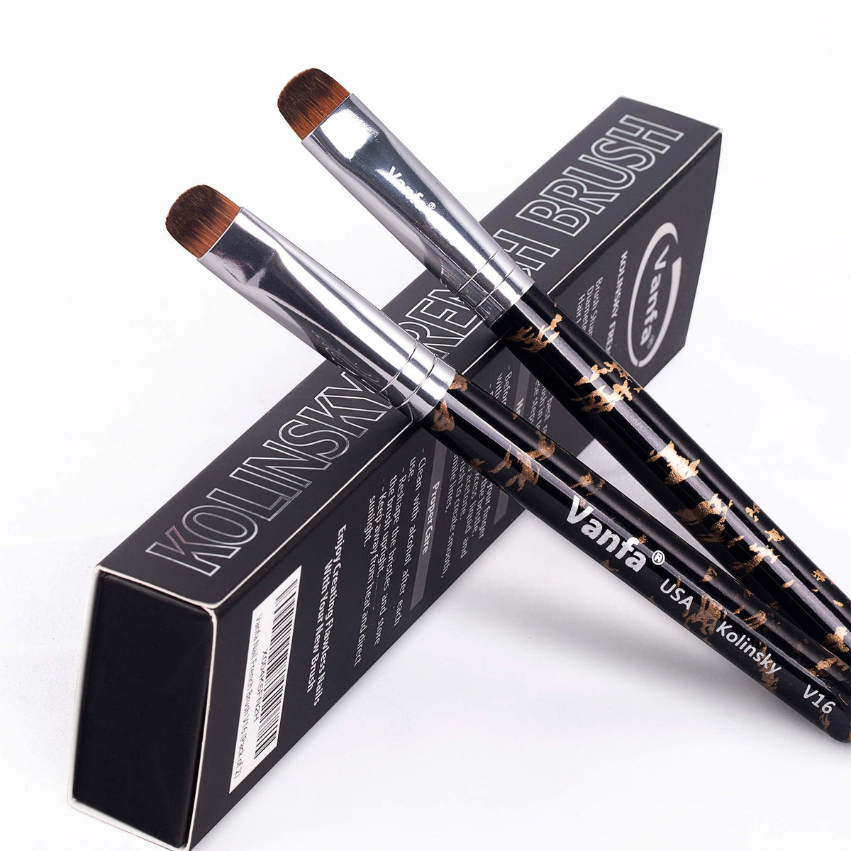 Vanfa brush enables precise control for intricate nail designs.