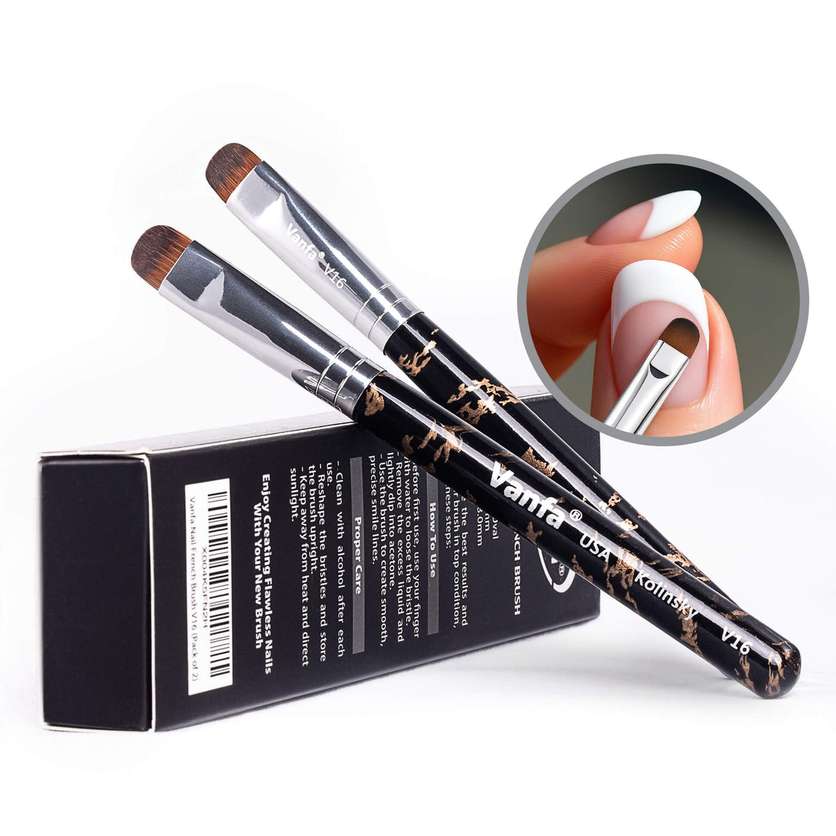 Vanfa pack of 2 brushes provides reliable backup for routines.