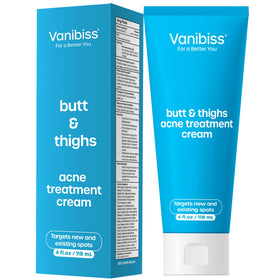 Vanibiss butt acne treatment bottle targets areas for clear, smooth skin.