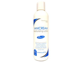 Vanicream Moisturizing Lotion texture close-up shows non-greasy absorption.