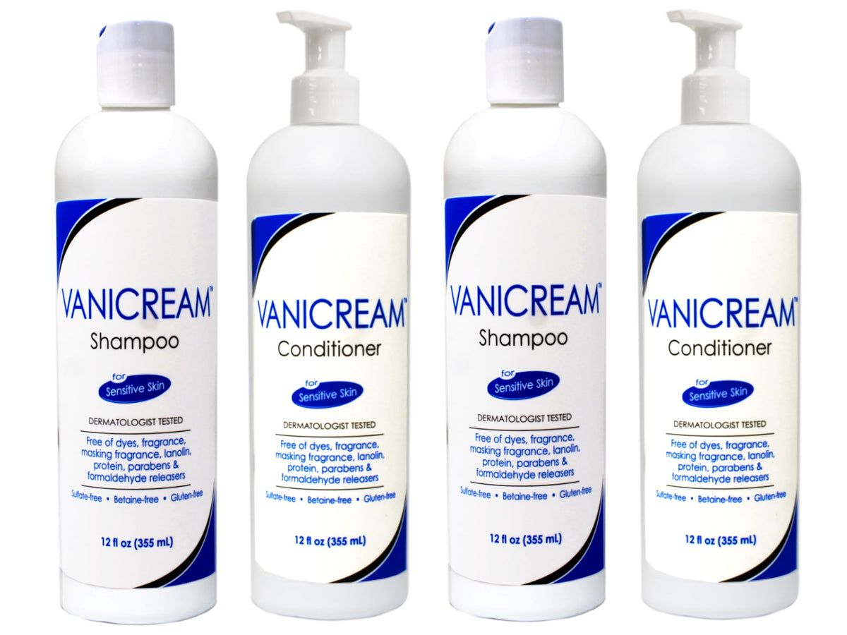 Vanicream shampoo 12oz bottle for sensitive skin, gentle cleansing.