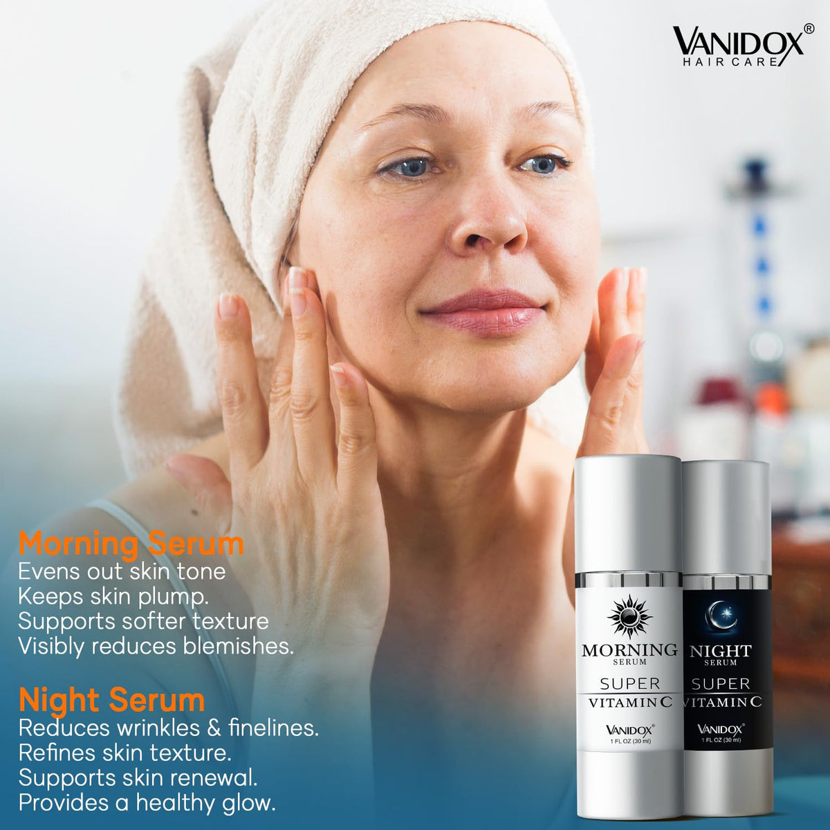 VanidoX morning serum setup for daily protection and hydration