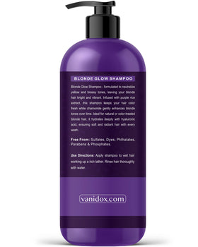 VANIDOX purple shampoo on bathroom counter