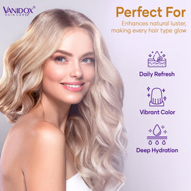 VANIDOX purple shampoo on blonde hair to reduce brassiness