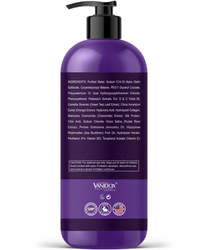 VANIDOX purple shampoo on highlighted hair with cool tones