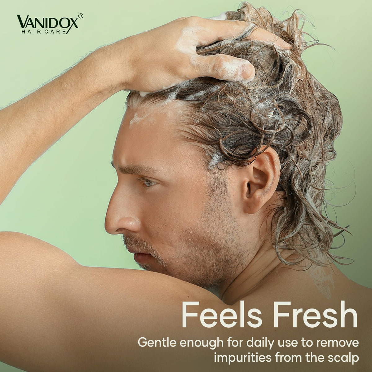 VanidoX Tea Tree Oil Shampoo scalp care for healthier hair roots.