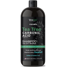 Vanidox Tea Tree Shampoo bottle for refreshing scalp care and healthy-looking hair.