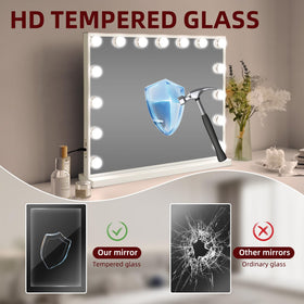 VANITII GLOBAL mirror with USB charging port on the side for convenient power