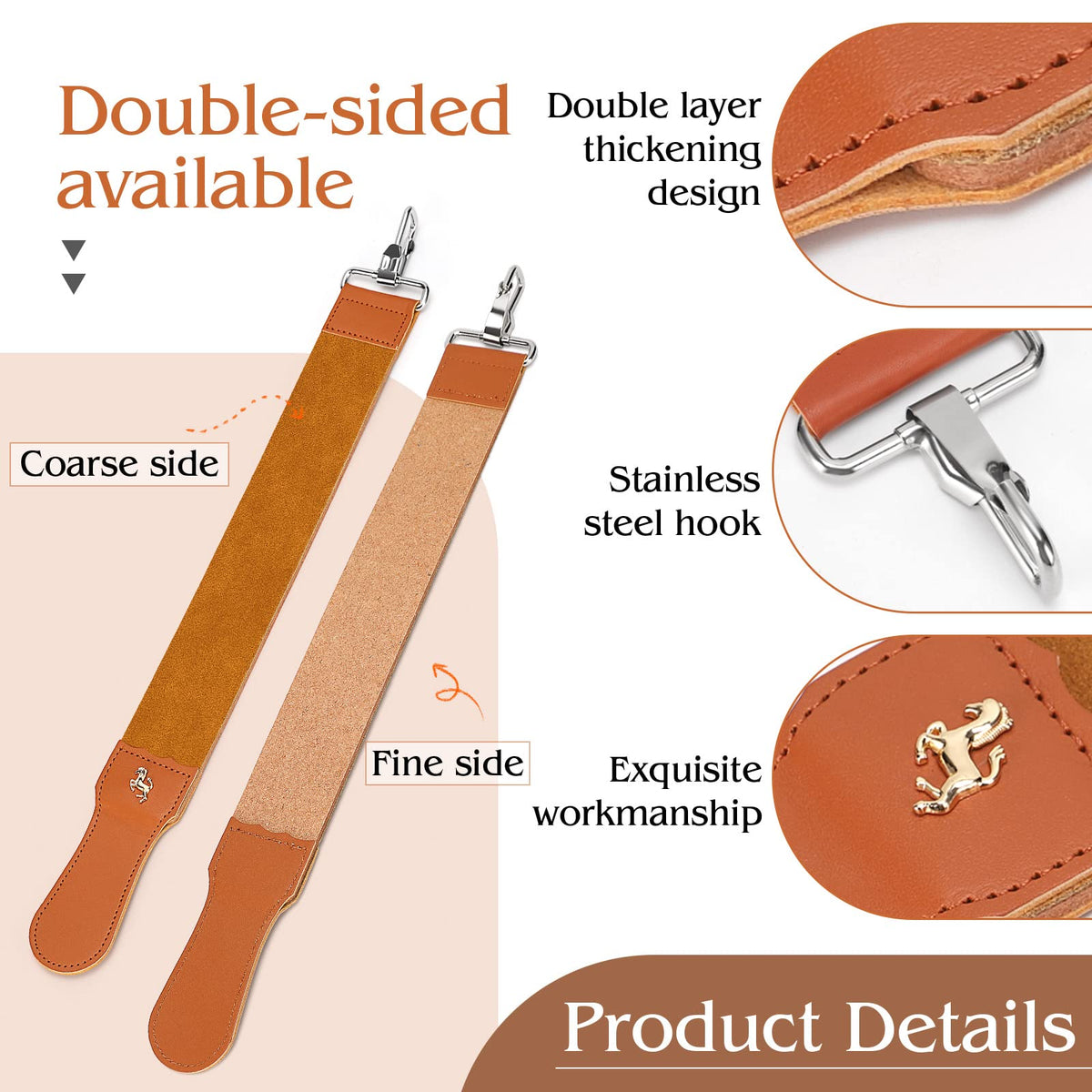 Vanki strop handle bottom for easy grip during sharpening sessions