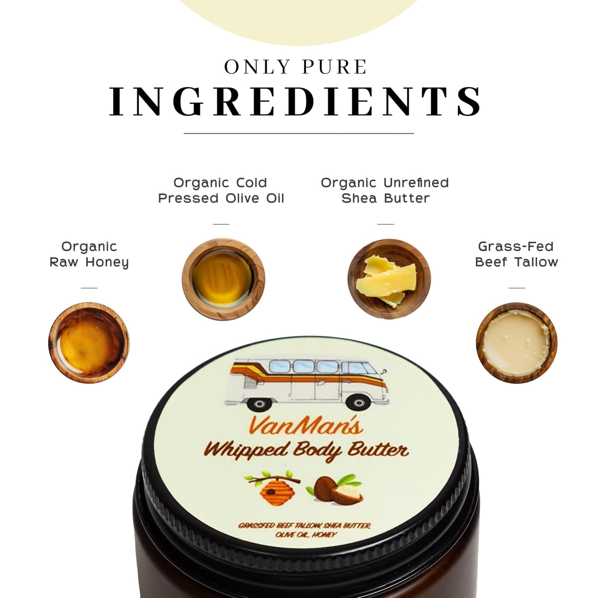 VanMan whipped tallow close-up shows fluffy texture, quick absorption.