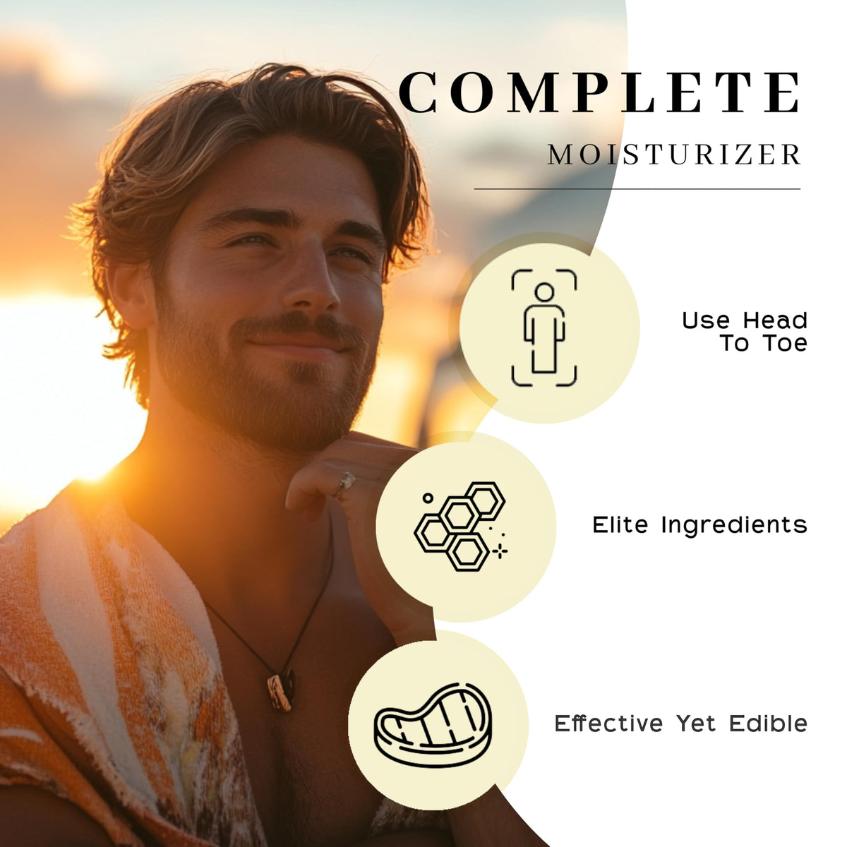 VanMan tallow moisturizer applied from head to toe for versatile hydration.
