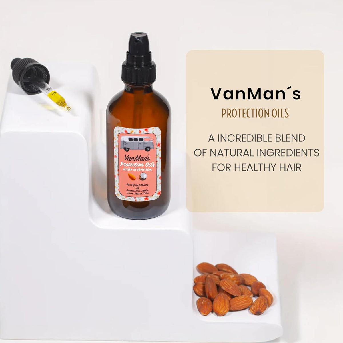 VanMan Protection Oil Serum texture close-up—lightweight conditioning.