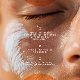 VanMan Tallow and Zinc Sunblock Stick being applied to the face for smooth coverage