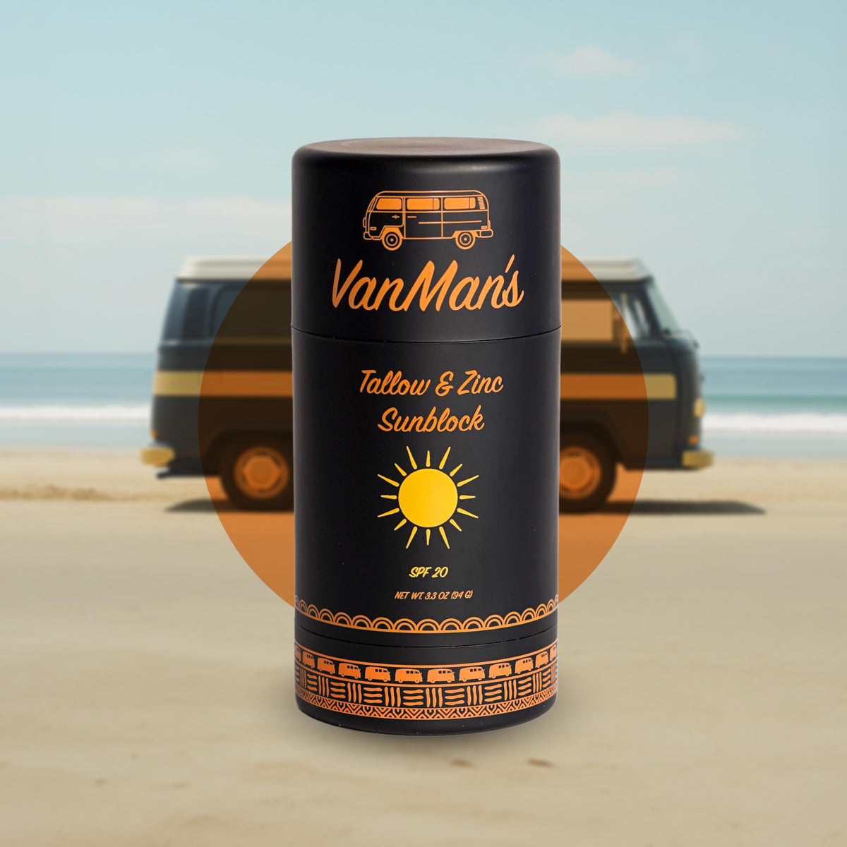 VanMan Tallow and Zinc Sunblock Stick travel-friendly compact ideal for trips
