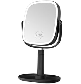 Vanmirr lighted makeup mirror with 1x/10x magnification for precise makeup.