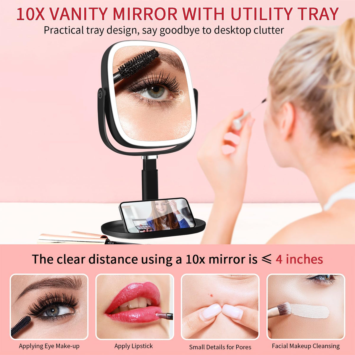 Vanmirr dual-side touch controls for brightness and on/off.