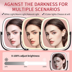 Vanmirr adjustable-height mirror supports comfortable positioning.