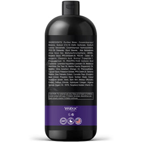VANIDOX Tea Tree Shampoo packaging with USA label emphasizes safe ingredients