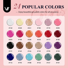 VANREESA 24-color gel polish range for versatile at-home nail art.