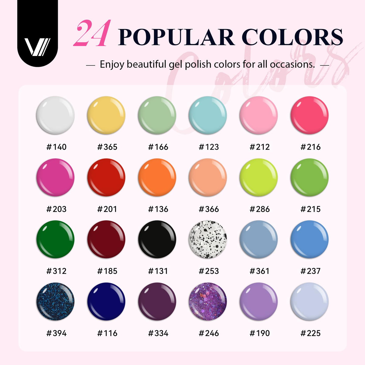 Vanreesa 24-color palette for versatile at-home nail styles
