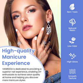 VANREESA base coat and glossy top coat providing lasting shine.