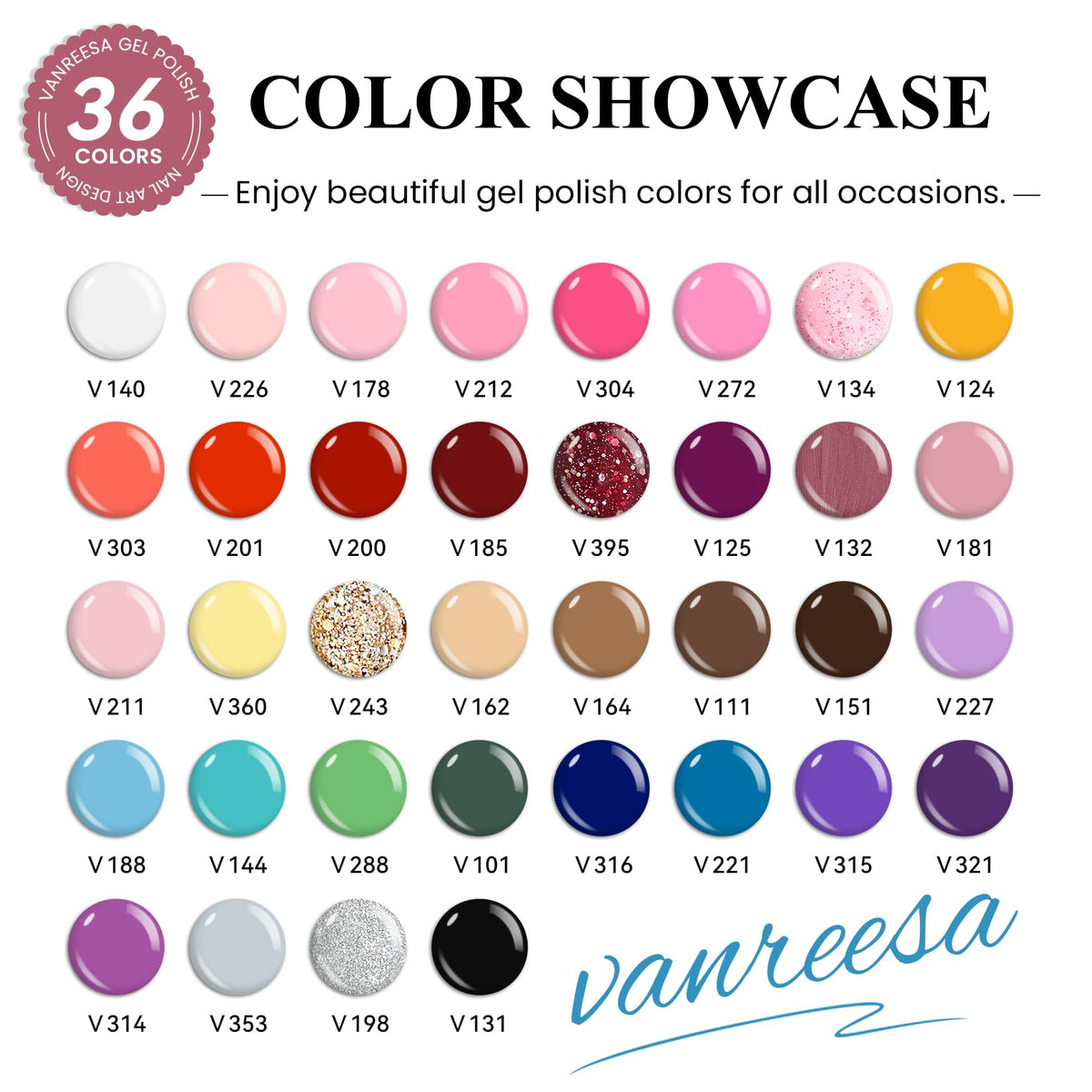 Vanreesa color display boards help you choose shades quickly.