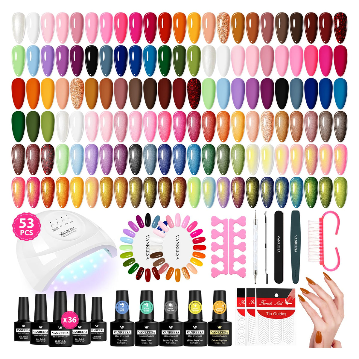 Vanreesa gel nail polish kit contents for at-home manicures