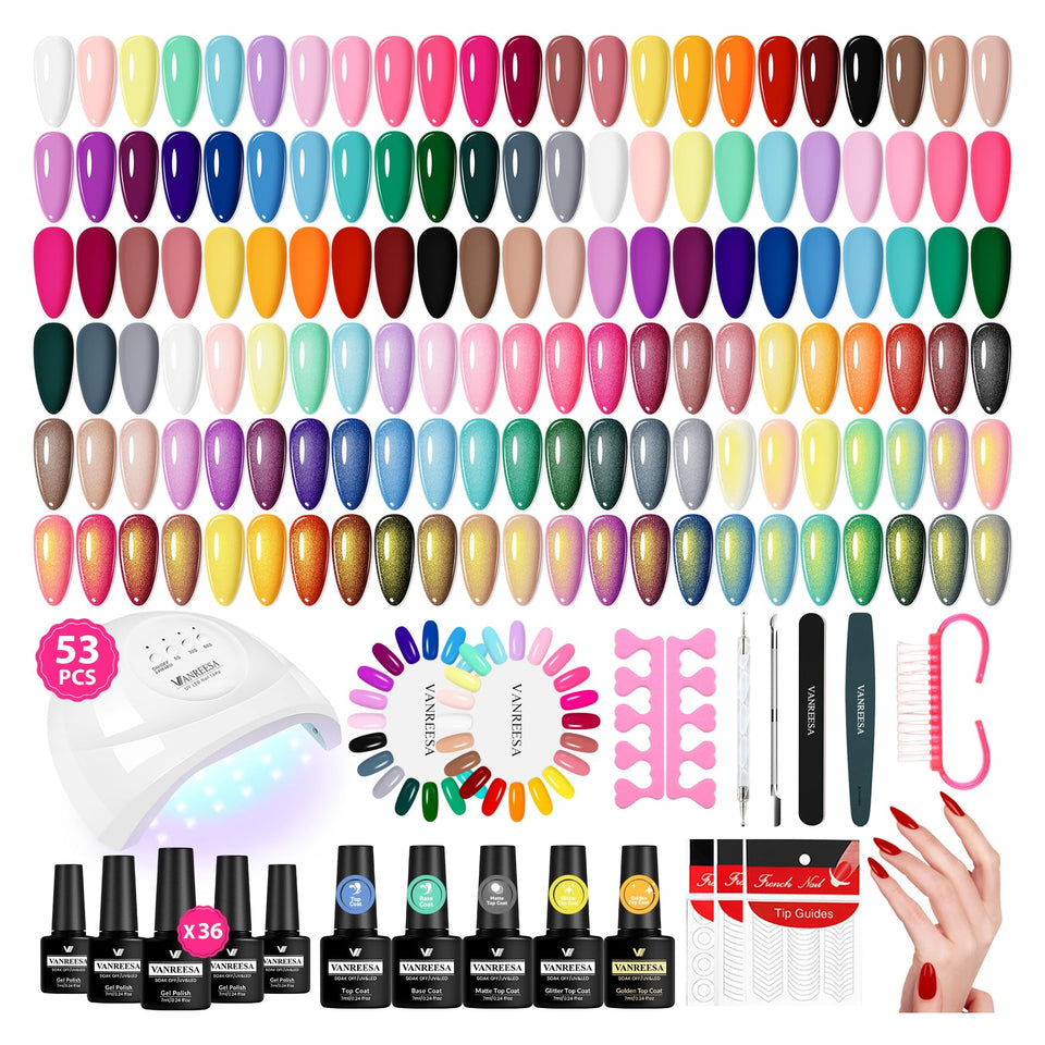 VANREESA gel nail polish kit unboxed for at-home manicure.