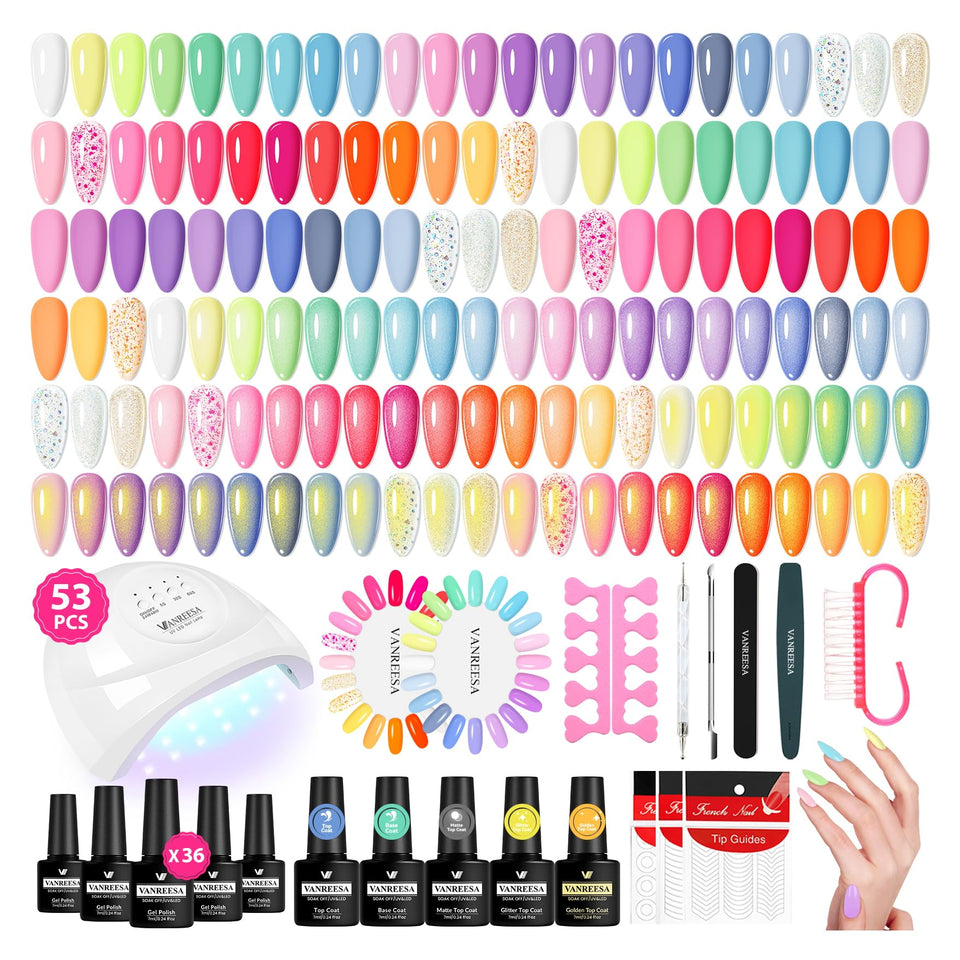 Vanreesa gel nail polish kit with UV lamp for at home manicure