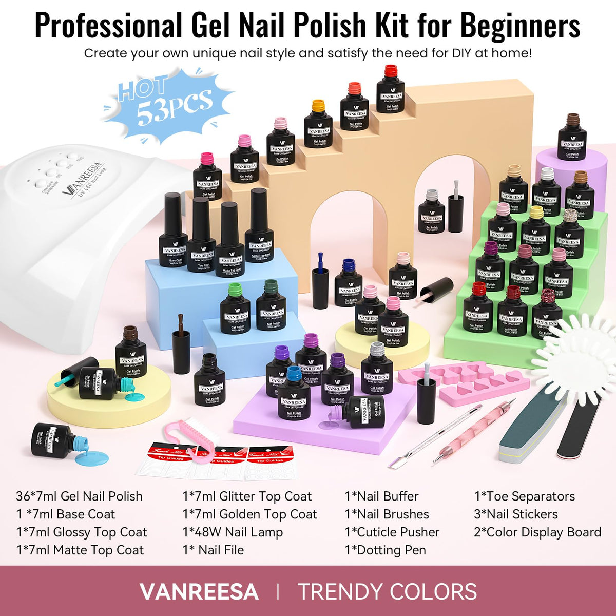 Vanreesa manicure tools set in kit for at-home professional nails.