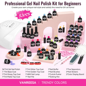 Vanreesa matte and glossy top coats offer finish variety