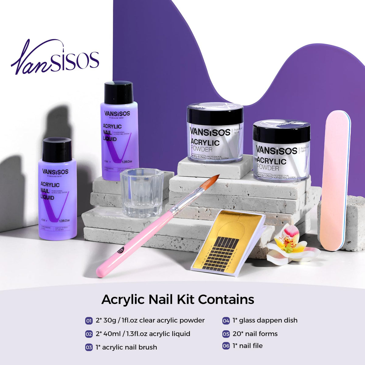 VANSISOS acrylic nail kit ideas for creative at-home nail designs