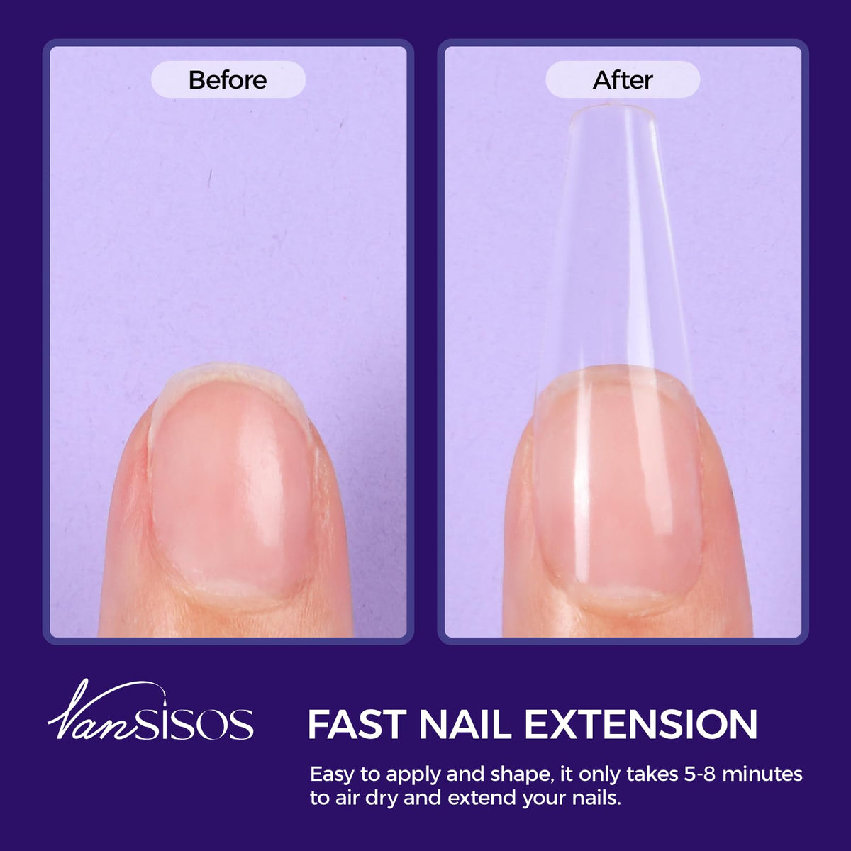 VANSISOS nail forms for easy shaping and custom nail lengths