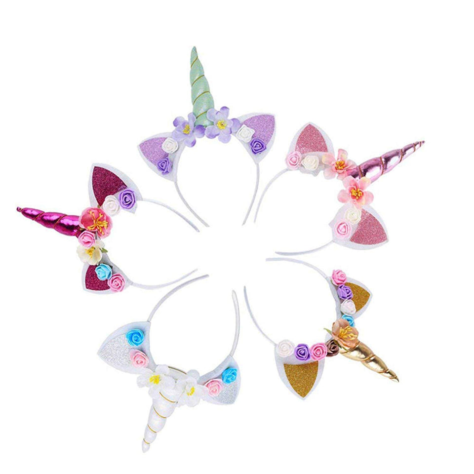 Vanteriam unicorn horn headband white for festive party styling and photos