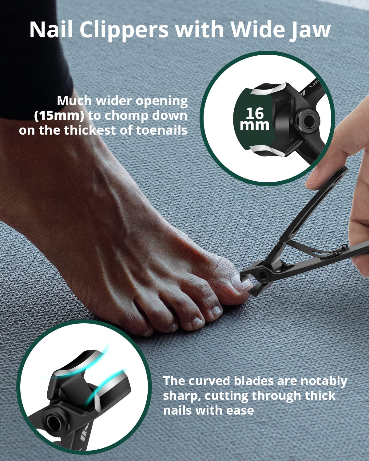 VANWIN Nail Clipper Set catcher design prevents nails splashing during trimming.