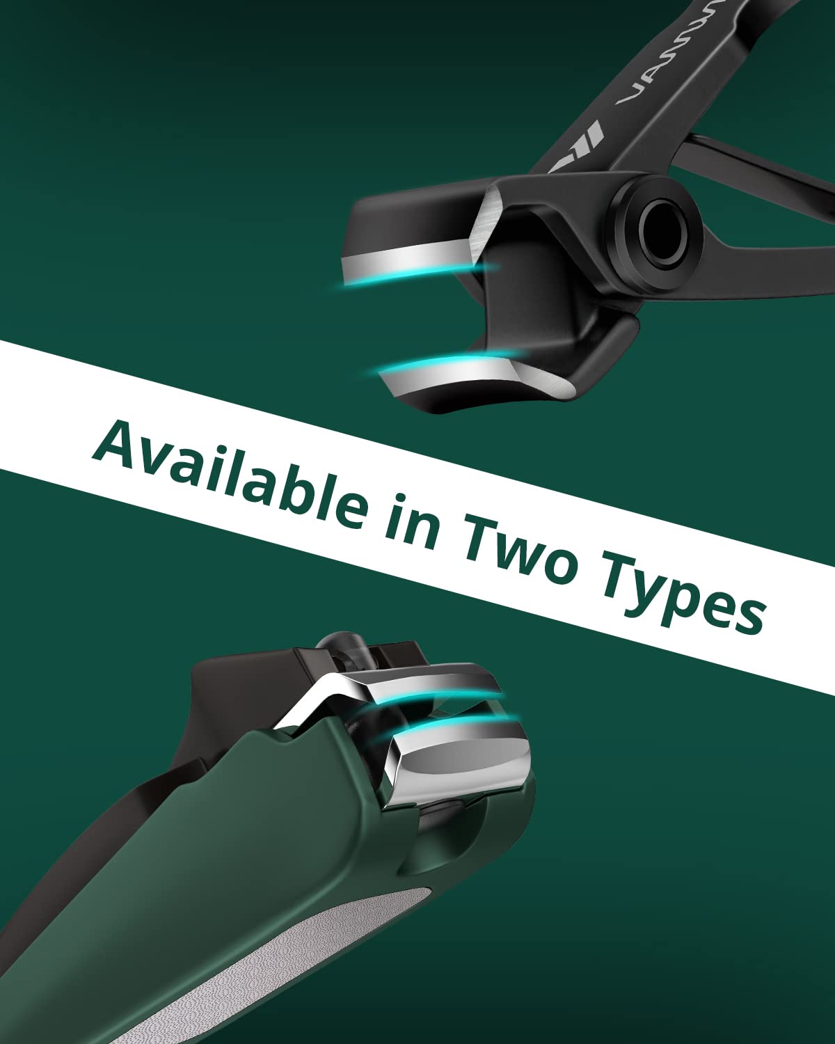 VANWIN Nail Clipper Set fingernail clipper with catcher for tidy clipping.