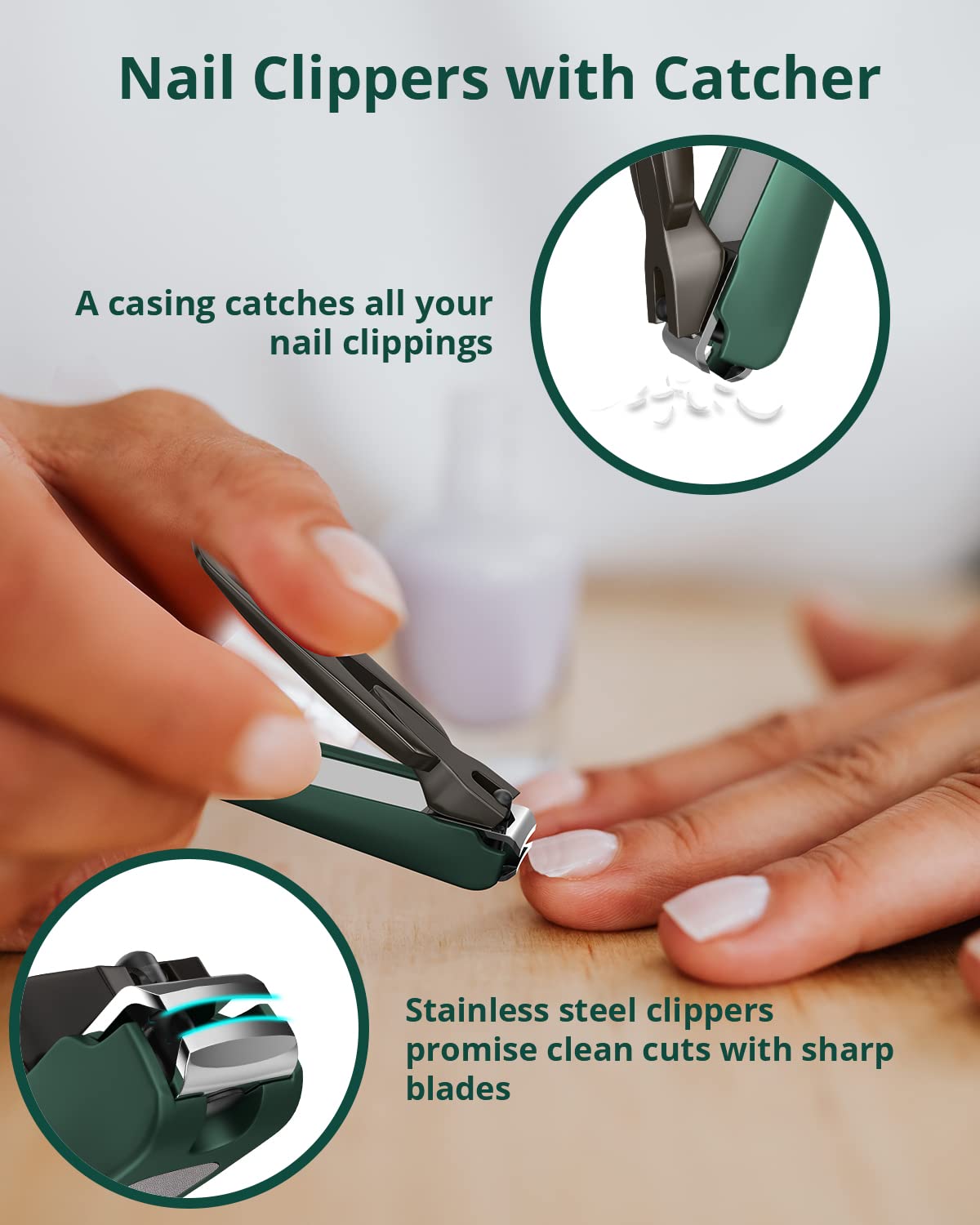 VANWIN Nail Clipper Set durable stainless steel for long-lasting use.