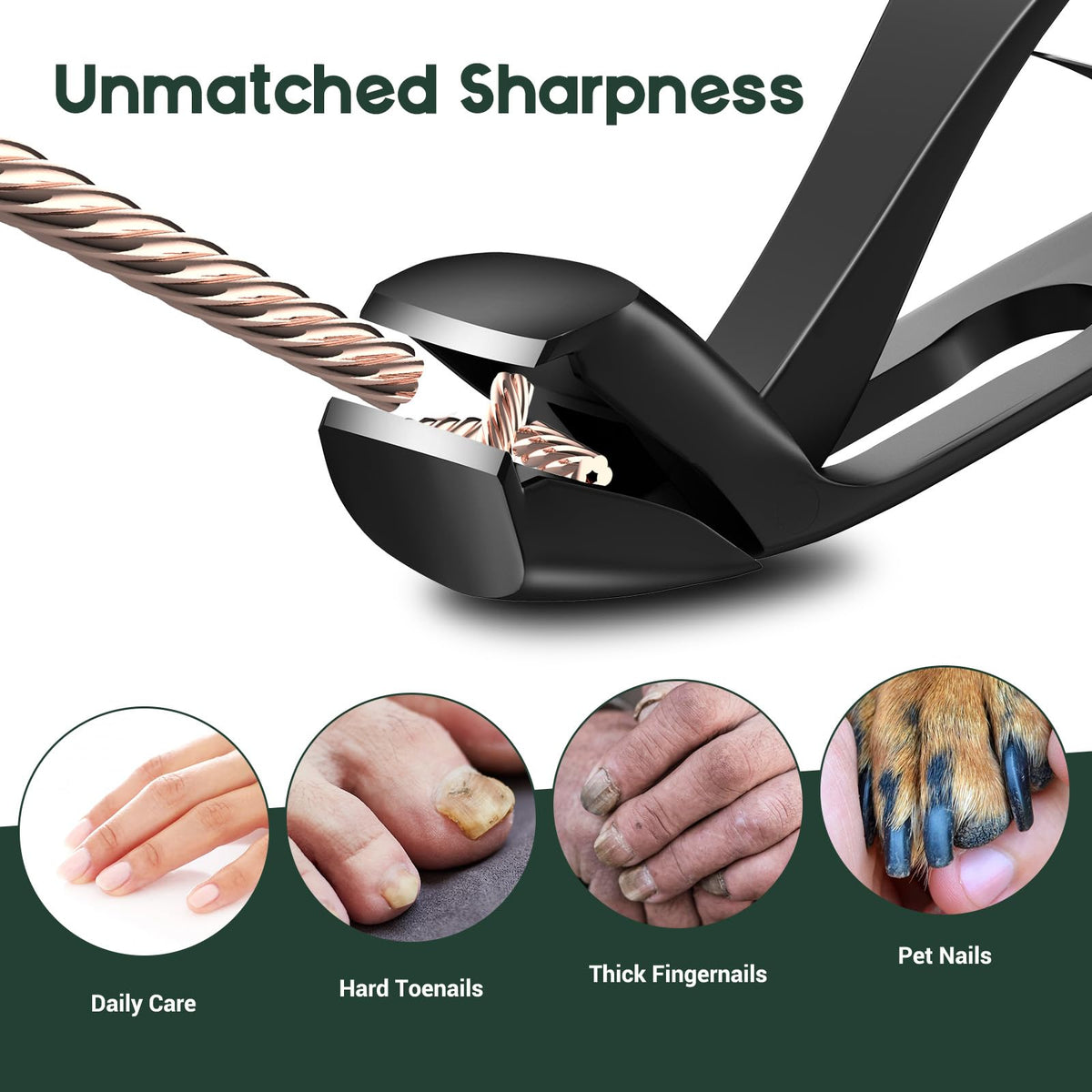 VANWIN clippers with catcher for mess-free nail trimming.